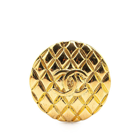 シャネル ヴィンテージ マトラッセ ココマーク ブローチ ゴールド メッキ レディース CHANEL 【中古】