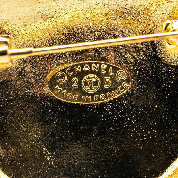 シャネル ヴィンテージ マトラッセ ココマーク ブローチ ゴールド メッキ レディース CHANEL 【中古】