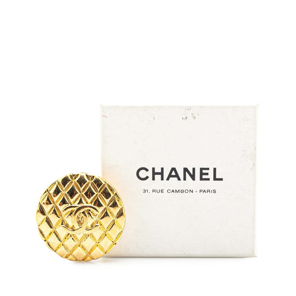 シャネル ヴィンテージ マトラッセ ココマーク ブローチ ゴールド メッキ レディース CHANEL 【中古】