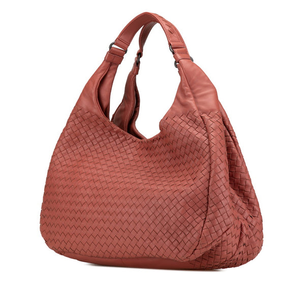ボッテガヴェネタ イントレチャート ハンドバッグ レッド レザー レディース BOTTEGAVENETA 【中古】