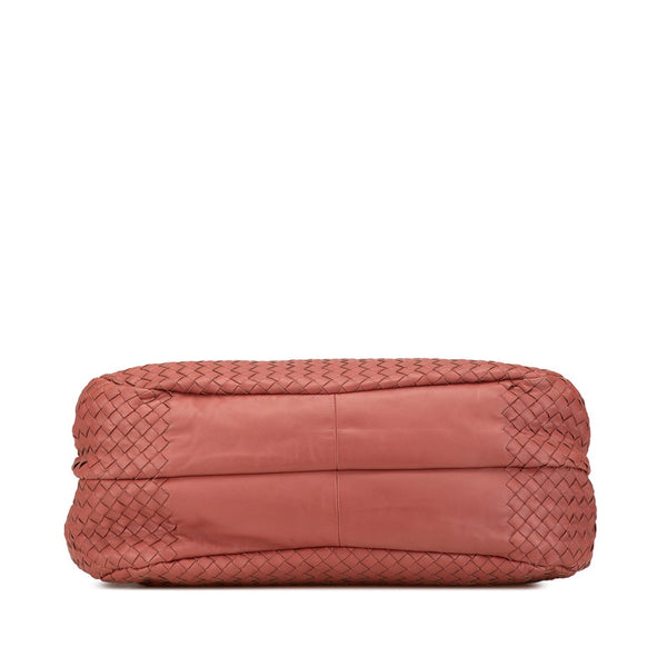 ボッテガヴェネタ イントレチャート ハンドバッグ レッド レザー レディース BOTTEGAVENETA 【中古】