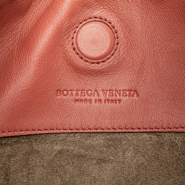ボッテガヴェネタ イントレチャート ハンドバッグ レッド レザー レディース BOTTEGAVENETA 【中古】