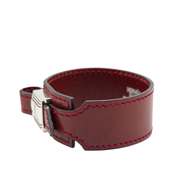 エルメス アルテミス バングル ワインレッド ボックスカーフ レディース HERMES 【中古】