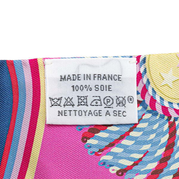 エルメス ツイリー Epaulettes de Gala 式典肩章 スカーフ カーキ ピンク マルチカラー シルク レディース HERMES 【中古】