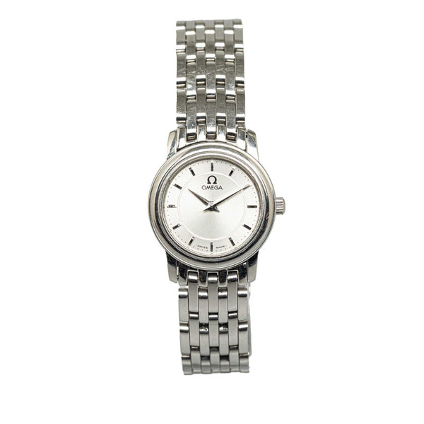 オメガ デビルプレステージ デイト 腕時計 4570.31 クオーツ シルバー文字盤 ステンレススチール レディース OMEGA 【中古】