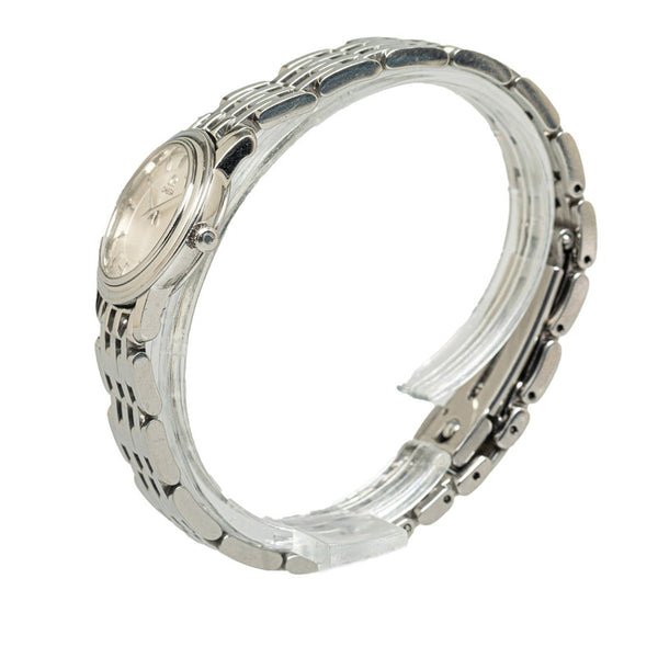 オメガ デビルプレステージ デイト 腕時計 4570.31 クオーツ シルバー文字盤 ステンレススチール レディース OMEGA 【中古】