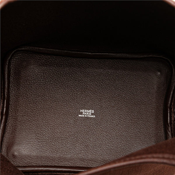 エルメス ピコタンPM ハンドバッグ ブラウン トワルシェブロン レディース HERMES 【中古】