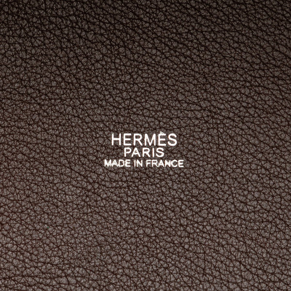 エルメス ピコタンPM ハンドバッグ ブラウン トワルシェブロン レディース HERMES 【中古】