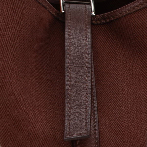 エルメス ピコタンPM ハンドバッグ ブラウン トワルシェブロン レディース HERMES 【中古】