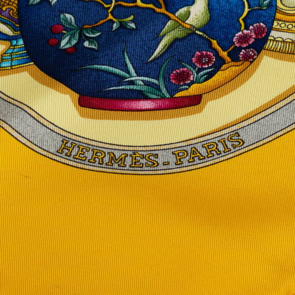 エルメス カレ90 Quimporte Le Flacon 香水瓶 スカーフ イエロー マルチカラー シルク レディース HERMES 【中古】