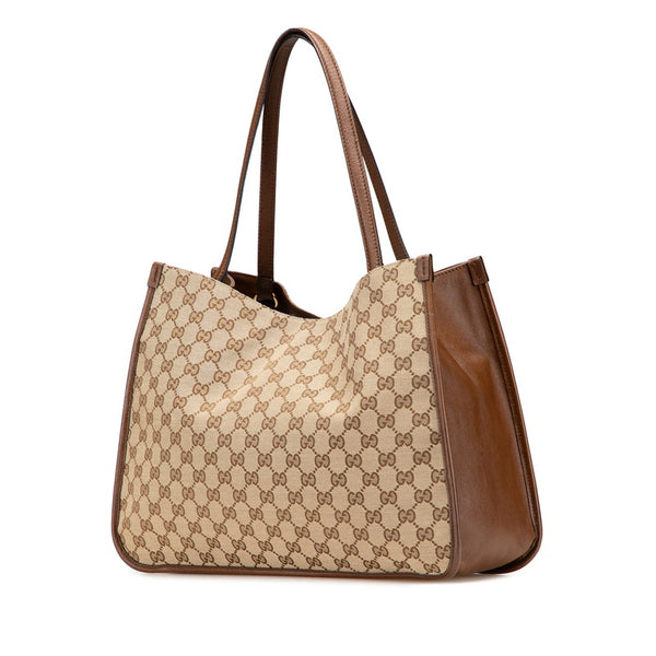 グッチ GGキャンバス ホースビット トートバッグ ハンドバッグ 623694 ブラウン キャンバス レザー レディース GUCCI 【中古】