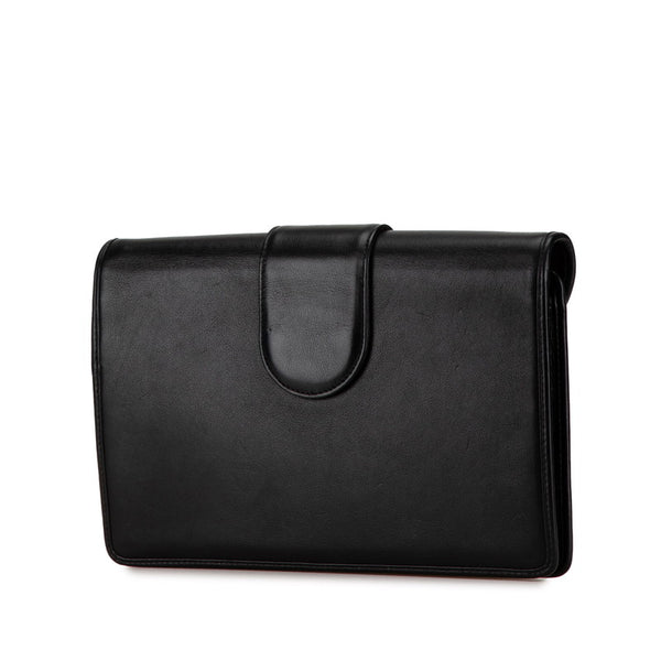 サンローラン コンチョ チェーン ショルダーバッグ ブラック レザー レディース SAINT LAURENT 【中古】