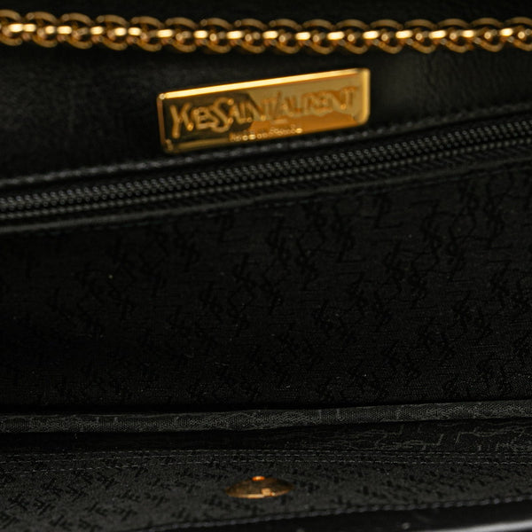 サンローラン コンチョ チェーン ショルダーバッグ ブラック レザー レディース SAINT LAURENT 【中古】