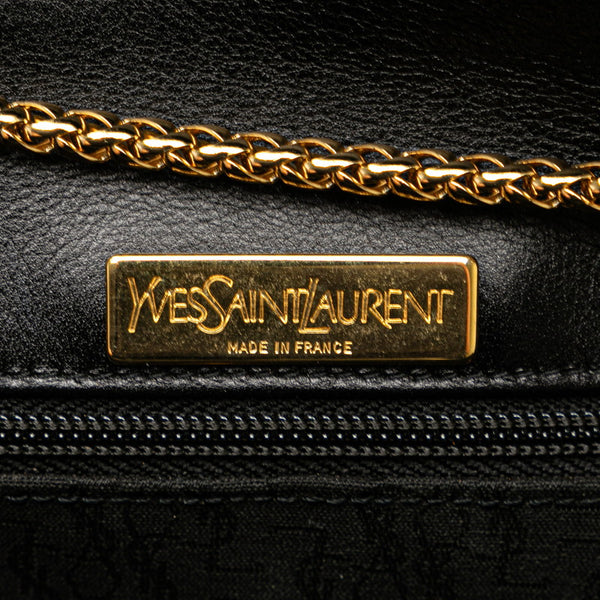 サンローラン コンチョ チェーン ショルダーバッグ ブラック レザー レディース SAINT LAURENT 【中古】
