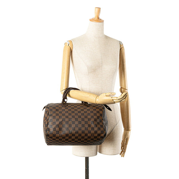 ルイ ヴィトン ダミエ スピーディ30 ハンドバッグ N41183 ブラウン PVC レザー レディース LOUIS VUITTON 【中古】