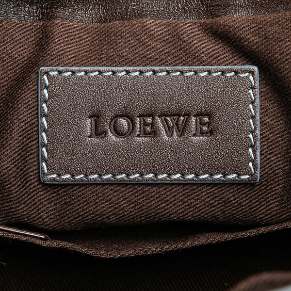 ロエベ アナグラム ワンショルダーバッグ ネイビー ブラウン PVC レザー レディース LOEWE 【中古】