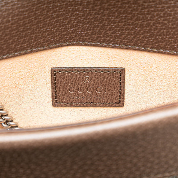 グッチ GGスプリーム ディオニュソス スーパーミニ スタッズ 斜め掛け チェーン ショルダーバッグ 476432 ベージュ ブラウン PVC レザー レディース GUCCI 【中古】