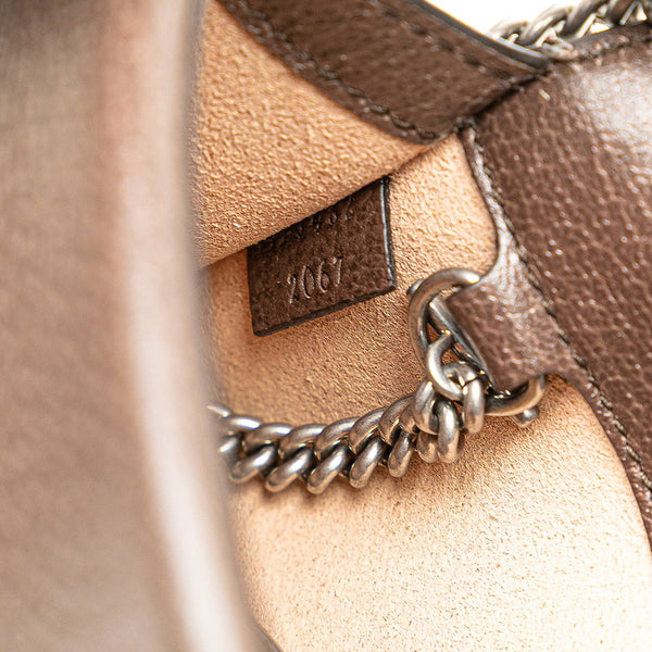 グッチ GGスプリーム ディオニュソス スーパーミニ スタッズ 斜め掛け チェーン ショルダーバッグ 476432 ベージュ ブラウン PVC レザー レディース GUCCI 【中古】