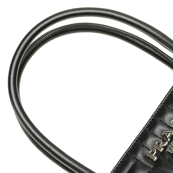 プラダ ダイアグラム ハンドバッグ ショルダーバッグ 2WAY 1BA195 ブラック レザー レディース PRADA 【中古】