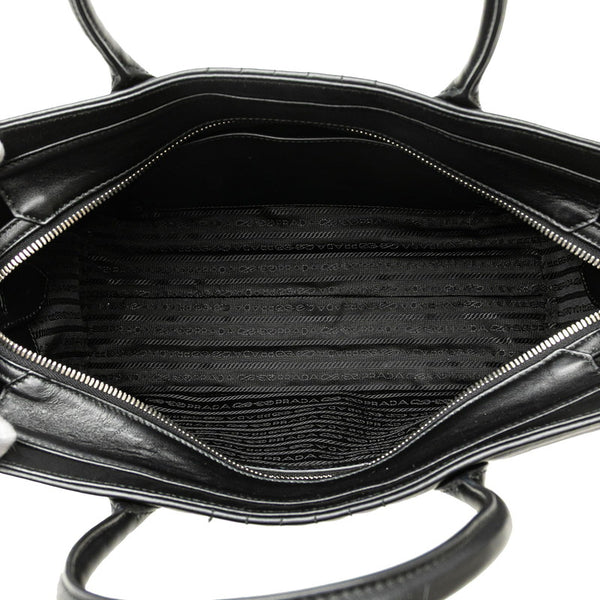 プラダ ダイアグラム ハンドバッグ ショルダーバッグ 2WAY 1BA195 ブラック レザー レディース PRADA 【中古】