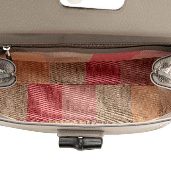 グッチ バンブー ハンドバッグ ショルダーバッグ 2WAY 392013 グレー レザー レディース GUCCI 【中古】