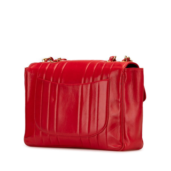 シャネル マドモアゼル ココマーク チェーン ショルダーバッグ ハンドバッグ レッド ラムスキン レディース CHANEL 【中古】