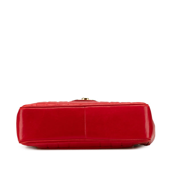 シャネル マドモアゼル ココマーク チェーン ショルダーバッグ ハンドバッグ レッド ラムスキン レディース CHANEL 【中古】