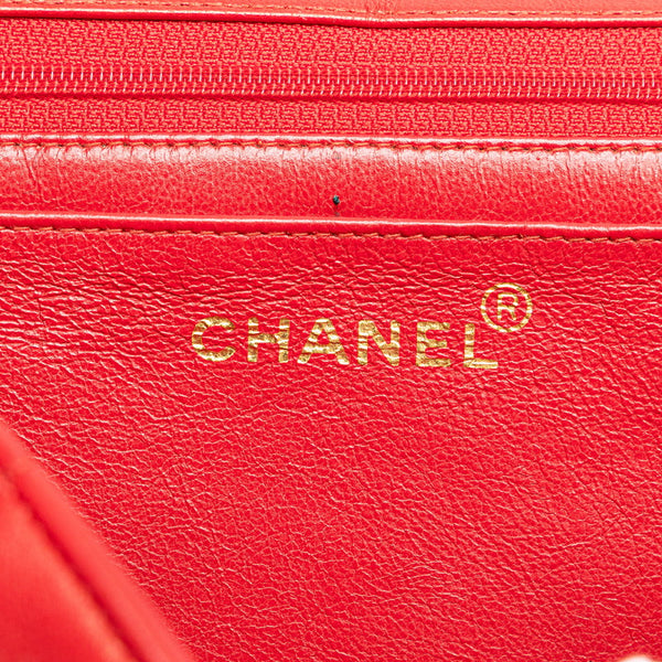シャネル マドモアゼル ココマーク チェーン ショルダーバッグ ハンドバッグ レッド ラムスキン レディース CHANEL 【中古】