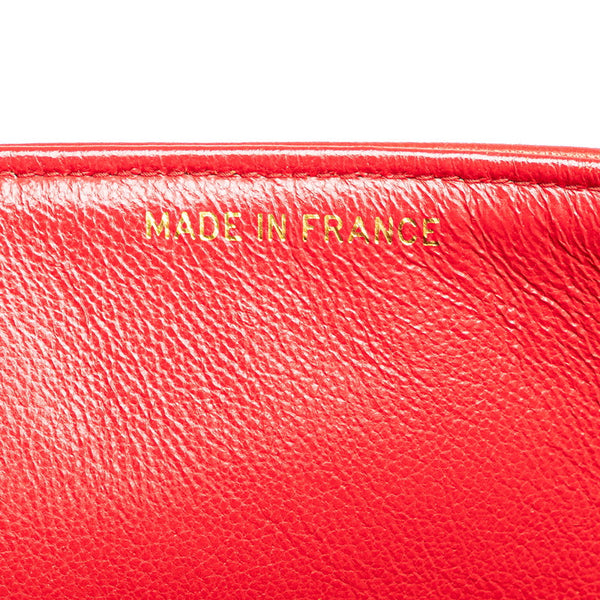 シャネル マドモアゼル ココマーク チェーン ショルダーバッグ ハンドバッグ レッド ラムスキン レディース CHANEL 【中古】