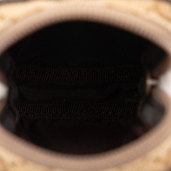 グッチ GGキャンバス シガレットケース ポーチ 115249 ベージュ ブラウン キャンバス レザー レディース GUCCI 【中古】