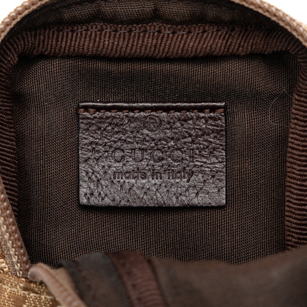 グッチ GGキャンバス シガレットケース ポーチ 115249 ベージュ ブラウン キャンバス レザー レディース GUCCI 【中古】