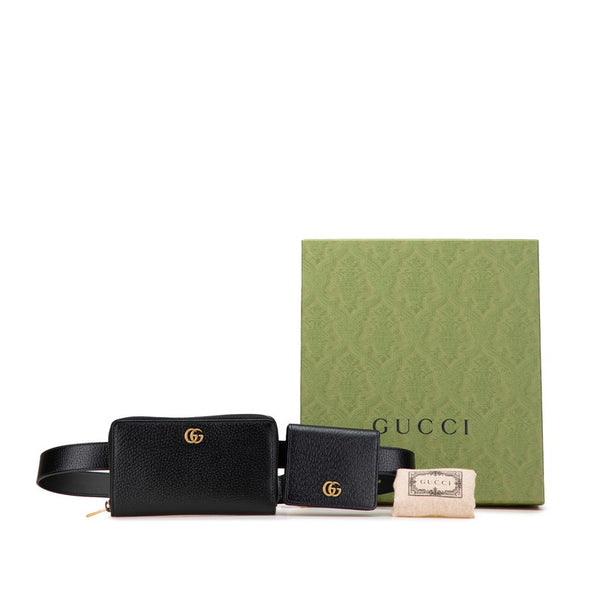 グッチ GGマーモント ベルトバッグ ウエストバッグ 長財布 カードケース 90/36 699304 ブラック レザー メンズ GUCCI 【中古】