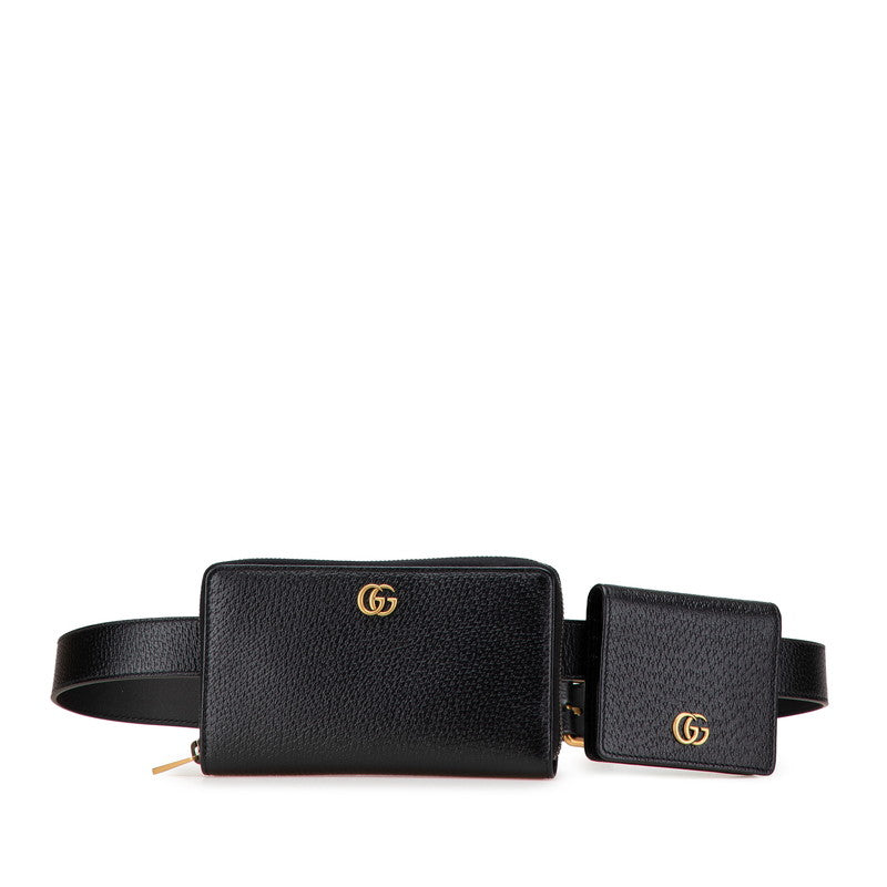 グッチ GGマーモント ベルトバッグ ウエストバッグ 長財布 カードケース 90/36 699304 ブラック レザー メンズ GUCCI 【中古】
