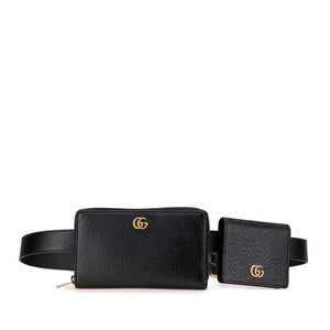 グッチ GGマーモント ベルトバッグ ウエストバッグ 長財布 カードケース 90/36 699304 ブラック レザー メンズ GUCCI 【中古】