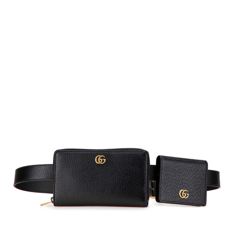 グッチ GGマーモント ベルトバッグ ウエストバッグ 長財布 カードケース 90/36 699304 ブラック レザー メンズ GUCCI 【中古】