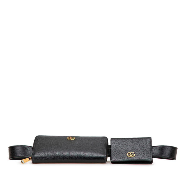 グッチ GGマーモント ベルトバッグ ウエストバッグ 長財布 カードケース 90/36 699304 ブラック レザー メンズ GUCCI 【中古】