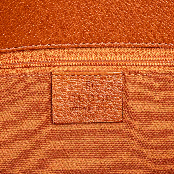 グッチ GGキャンバス ショルダーバッグ トートバッグ 120837 ベージュ ブラウン キャンバス レザー レディース GUCCI 【中古】