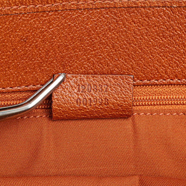 グッチ GGキャンバス ショルダーバッグ トートバッグ 120837 ベージュ ブラウン キャンバス レザー レディース GUCCI 【中古】