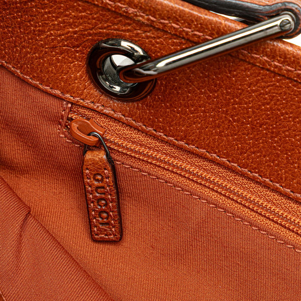 グッチ GGキャンバス ショルダーバッグ トートバッグ 120837 ベージュ ブラウン キャンバス レザー レディース GUCCI 【中古】