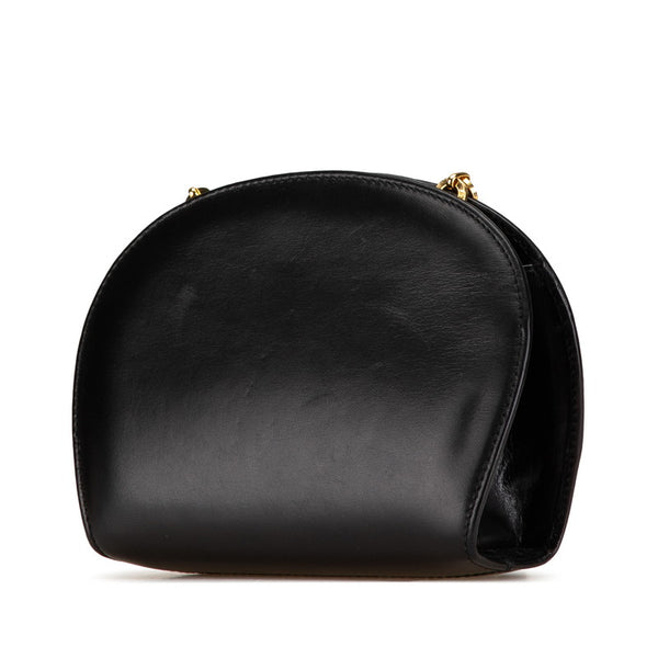 サルヴァトーレフェラガモ ガンチーニ ミニ チェーン ショルダーバッグ AQ-216150 ブラック ゴールド レザー レディース Salvatore Ferragamo 【中古】