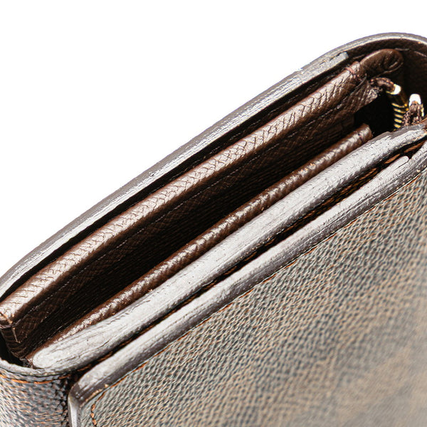 ルイ ヴィトン ダミエ トレゾール 二つ折り財布 N61736 ブラウン PVC レザー レディース LOUIS VUITTON 【中古】
