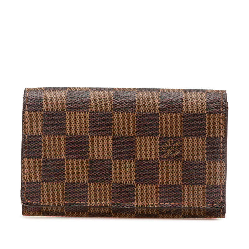 ルイ ヴィトン ダミエ トレゾール 二つ折り財布 N61736 ブラウン PVC レザー レディース LOUIS VUITTON 【中古】
