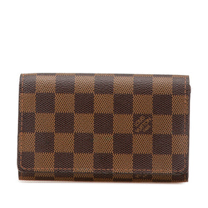 ルイ ヴィトン ダミエ トレゾール 二つ折り財布 N61736 ブラウン PVC レザー レディース LOUIS VUITTON 【中古】