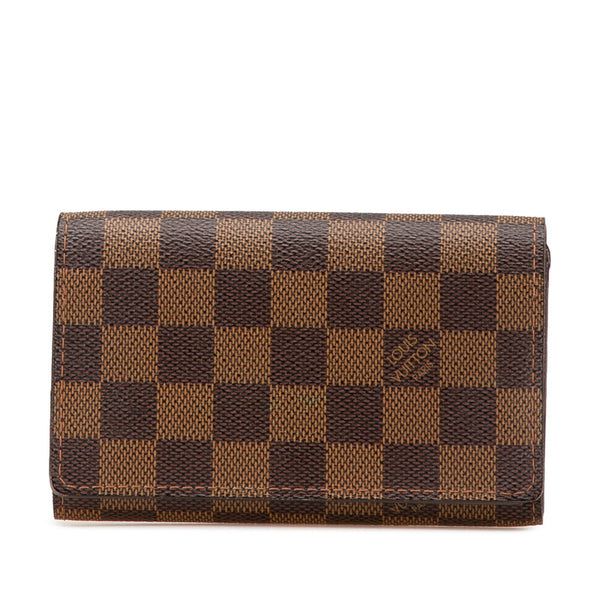 ルイ ヴィトン ダミエ トレゾール 二つ折り財布 N61736 ブラウン PVC レザー レディース LOUIS VUITTON 【中古】