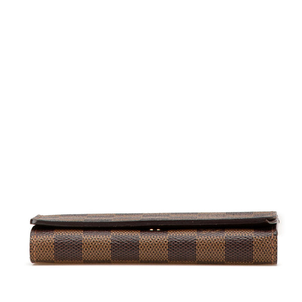 ルイ ヴィトン ダミエ トレゾール 二つ折り財布 N61736 ブラウン PVC レザー レディース LOUIS VUITTON 【中古】