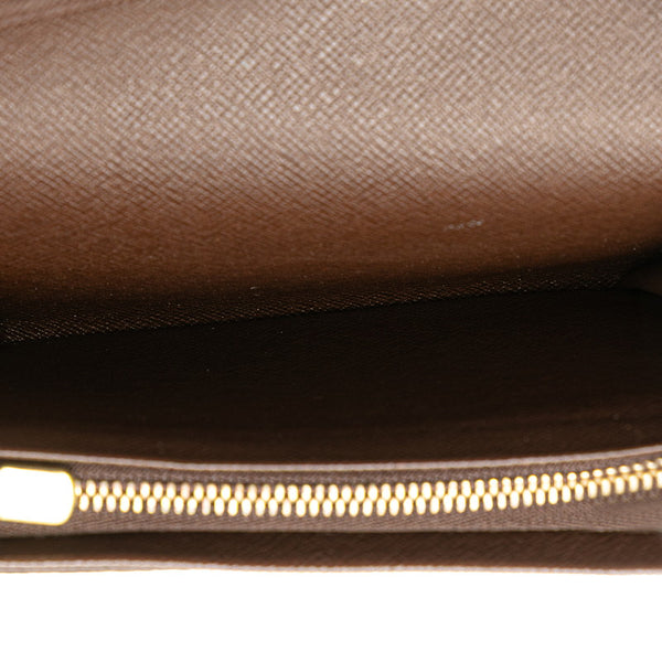 ルイ ヴィトン ダミエ トレゾール 二つ折り財布 N61736 ブラウン PVC レザー レディース LOUIS VUITTON 【中古】