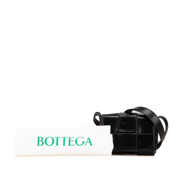 ボッテガヴェネタ キャンディ カセット ミニ 斜め掛け ショルダーバッグ ブラック カーフ レザー レディース BOTTEGAVENETA 【中古】