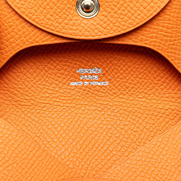 エルメス  バスティア コインケース 小銭入れ オレンジ ヴォーエプソン レディース HERMES 【中古】