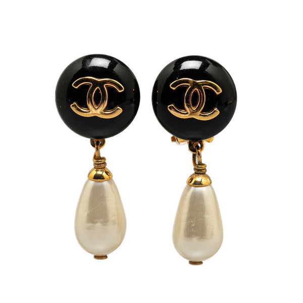 シャネル ヴィンテージ ココマーク ラウンド 雫 ティアドロップ モチーフ イヤリング ゴールド メッキ レディース CHANEL 【中古】