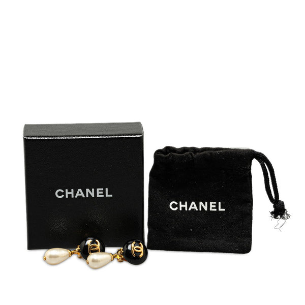 シャネル ヴィンテージ ココマーク ラウンド 雫 ティアドロップ モチーフ イヤリング ゴールド メッキ レディース CHANEL 【中古】